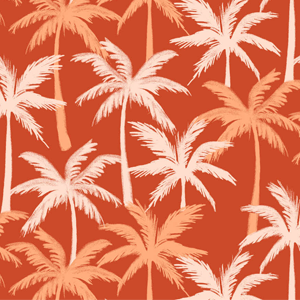 Coral Palm Tree Print