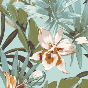 Sage Tropical Floral Print